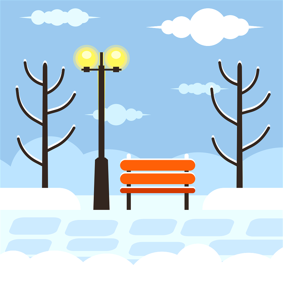 Winter park. Free illustration for personal and commercial use.