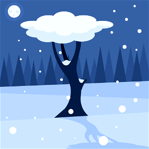 Winter tree snowfall. Free illustration for personal and commercial use.