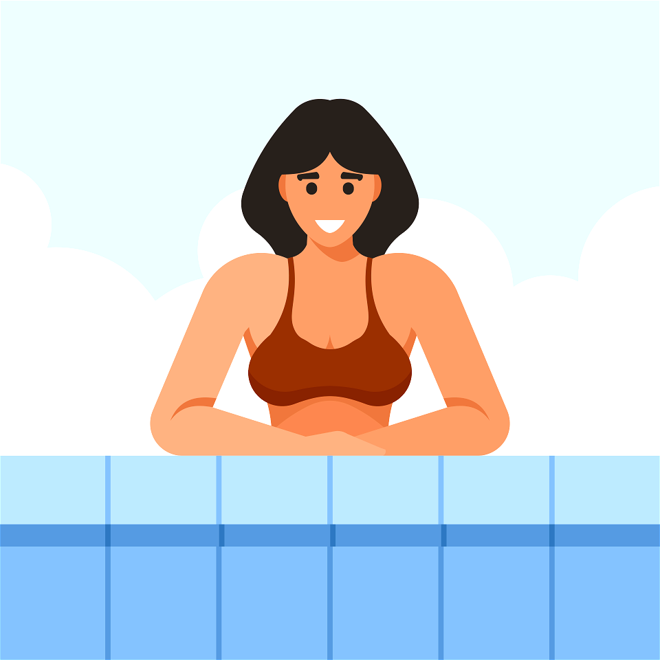 Woman in swimming pool. Free illustration for personal and commercial use.