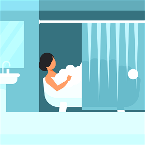 Woman taking a bath. Free illustration for personal and commercial use.