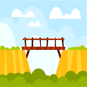 Wooden bridge. Free illustration for personal and commercial use.