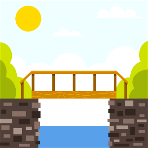 Wooden bridge water. Free illustration for personal and commercial use.