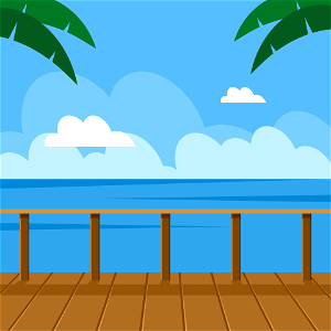 Wooden pier at sea. Free illustration for personal and commercial use.