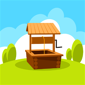 Wooden well. Free illustration for personal and commercial use.
