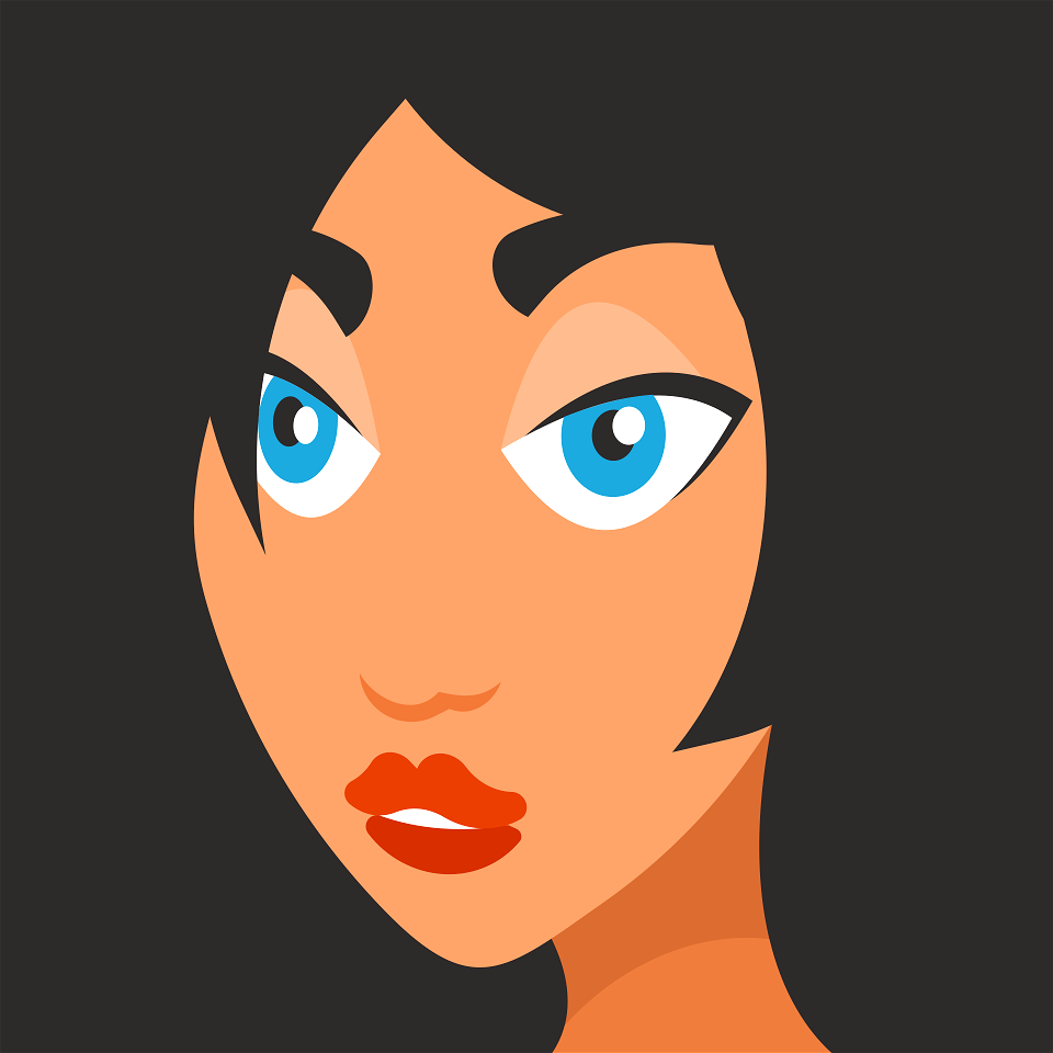 Young woman face. Free illustration for personal and commercial use.