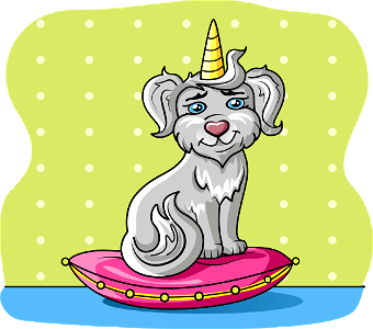 Unicorn Puppy. Free illustration for personal and commercial use.