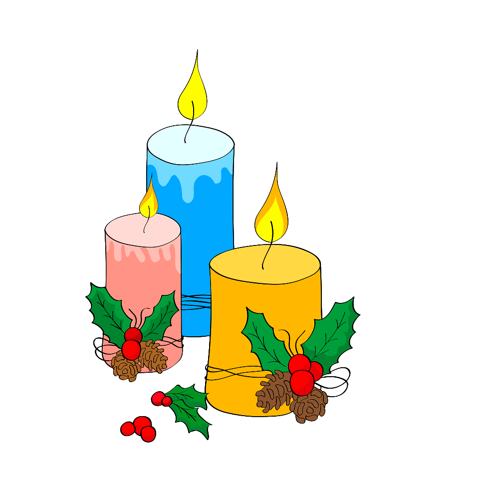 Christmas Candles. Free illustration for personal and commercial use.