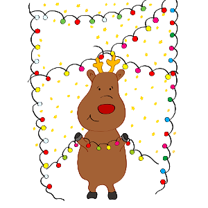 Christmas Deer. Free illustration for personal and commercial use.