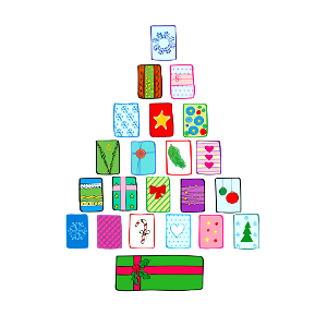 Christmas Tree Made of Presents. Free illustration for personal and commercial use.