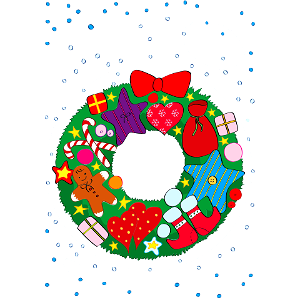 Christmas Wreath. Free illustration for personal and commercial use.
