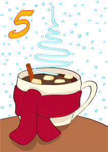 December 5 with a Hot Cup of Tea in Winter. Free illustration for personal and commercial use.