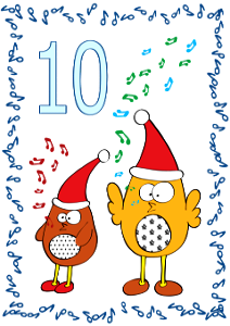 December 10 with Birds Singing a Christmas Song. Free illustration for personal and commercial use.