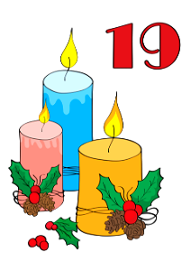 December 19 with Christmas Candles. Free illustration for personal and commercial use.
