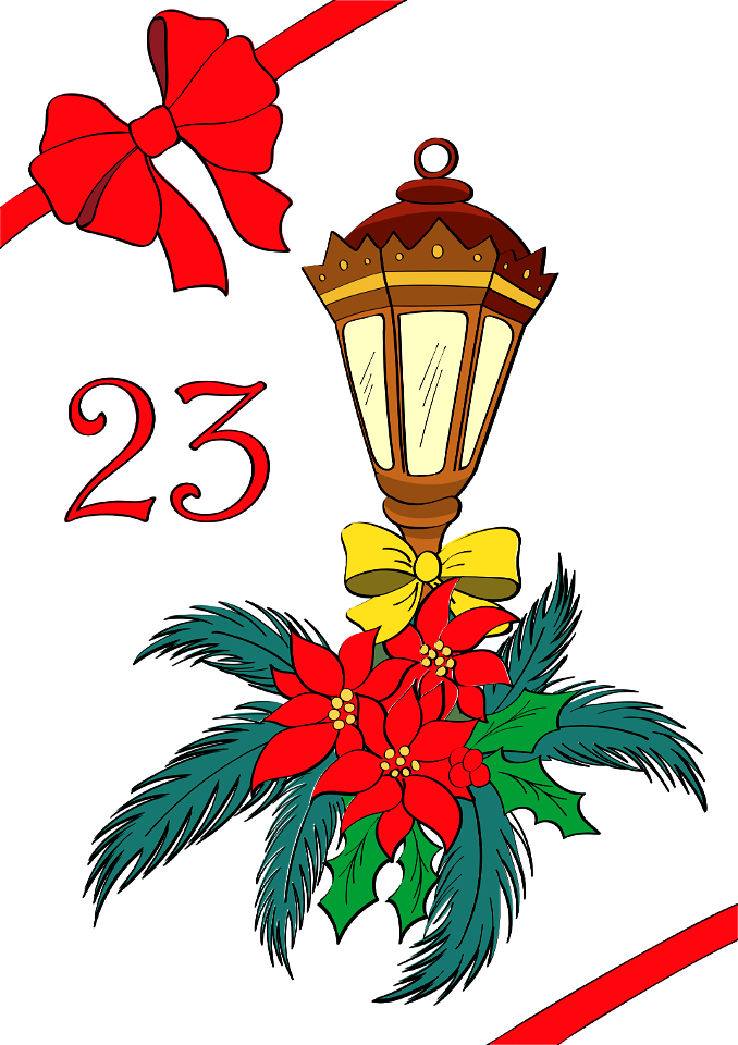 December 23 with Christmas Lantern Free Stock Illustrations Creazilla