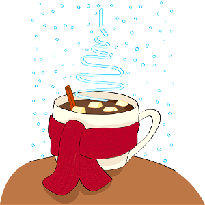 Hot Cup of Tea in Winter. Free illustration for personal and commercial use.