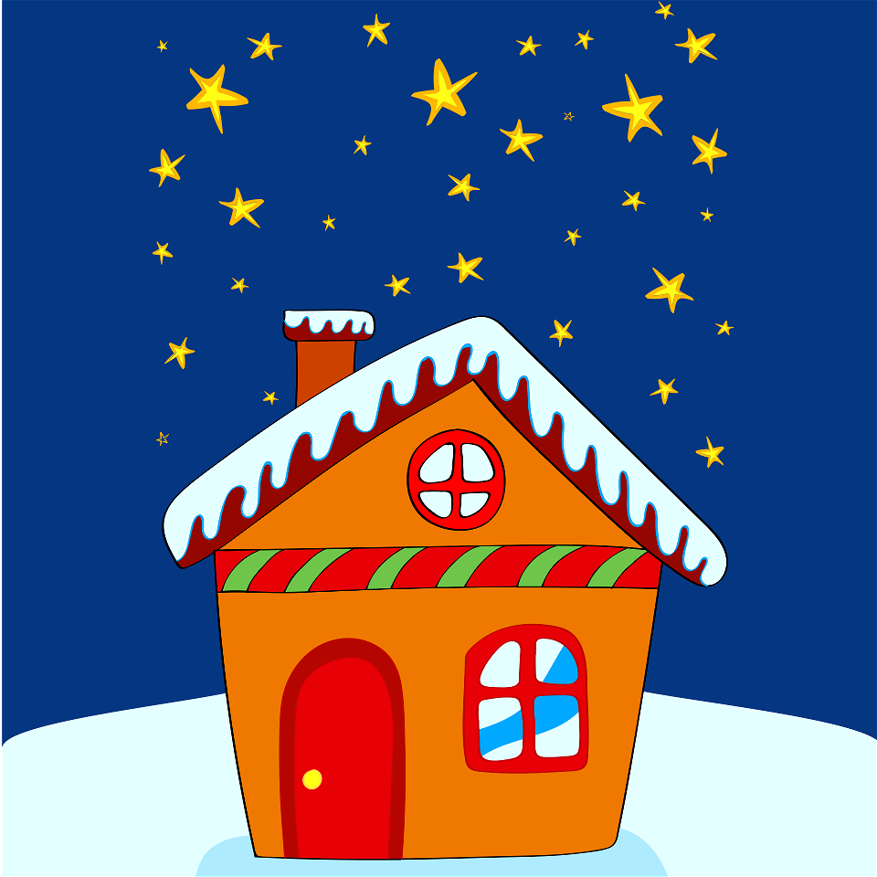 House in Winter. Free illustration for personal and commercial use.