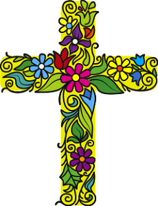 Flower Cross. Free illustration for personal and commercial use.