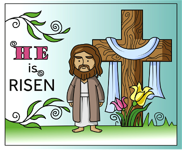 He Is Risen. Free illustration for personal and commercial use.