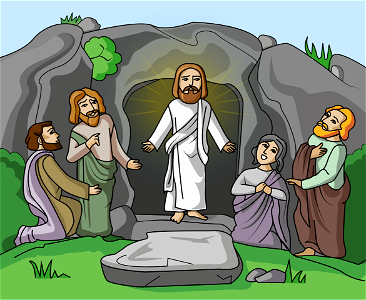 He Is Risen. Free illustration for personal and commercial use.
