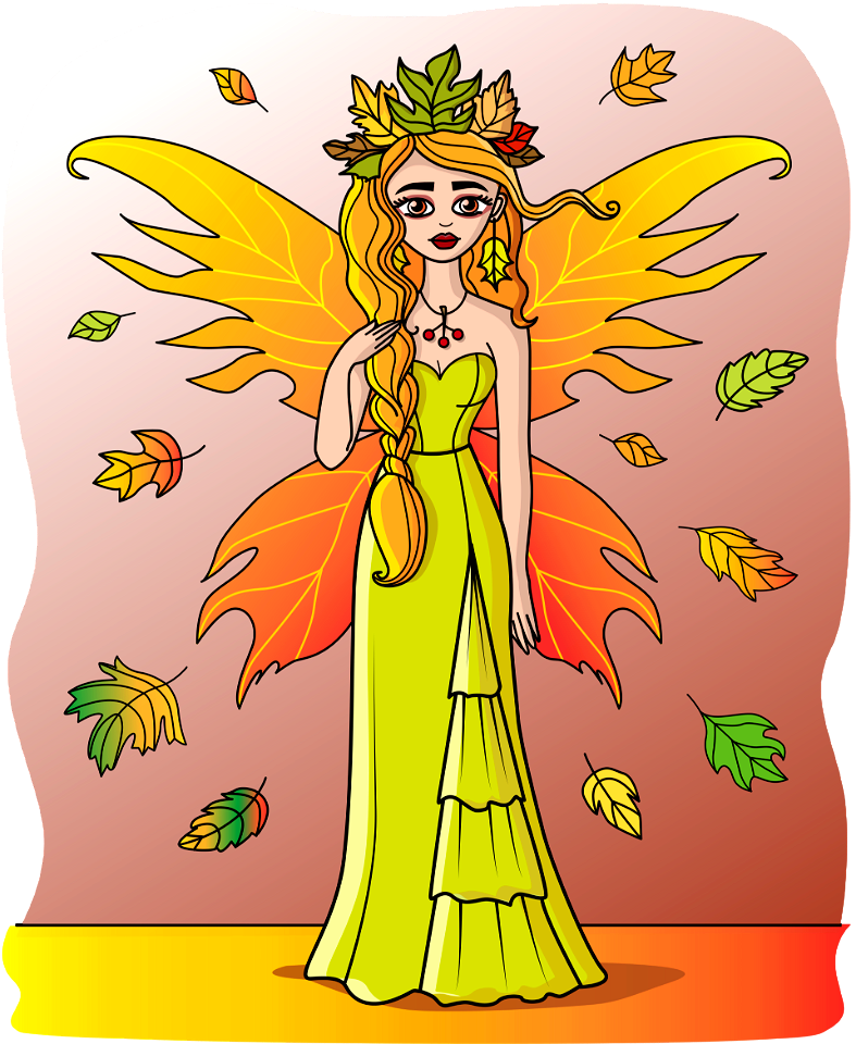 Autumn Fairy. Free illustration for personal and commercial use.