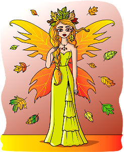 Autumn Fairy. Free illustration for personal and commercial use.