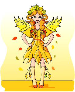 Fall Leaf Fairy. Free illustration for personal and commercial use.