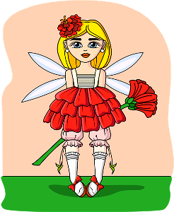 Flower Fairy Zinnia. Free illustration for personal and commercial use.