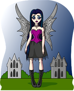 Goth Fairy. Free illustration for personal and commercial use.