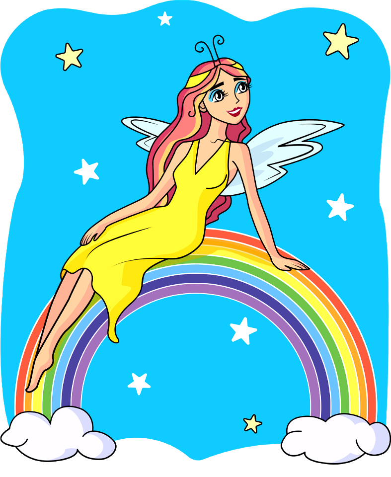 Rainbow Fairy. Free illustration for personal and commercial use.