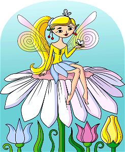 Whimsical Flower Fairy. Free illustration for personal and commercial use.