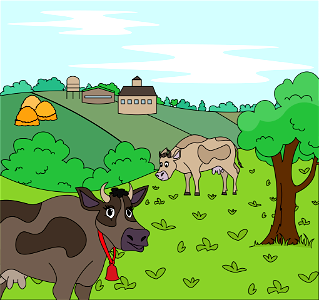 Dairy Farm. Free illustration for personal and commercial use.