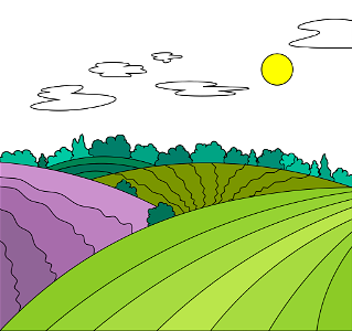 Farm Fields. Free illustration for personal and commercial use.
