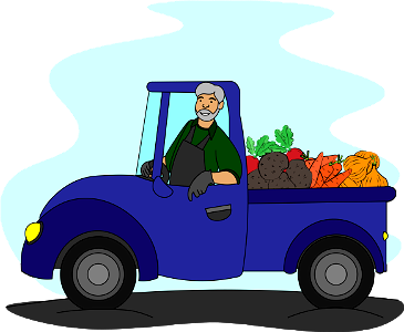Farmer on Truck. Free illustration for personal and commercial use.