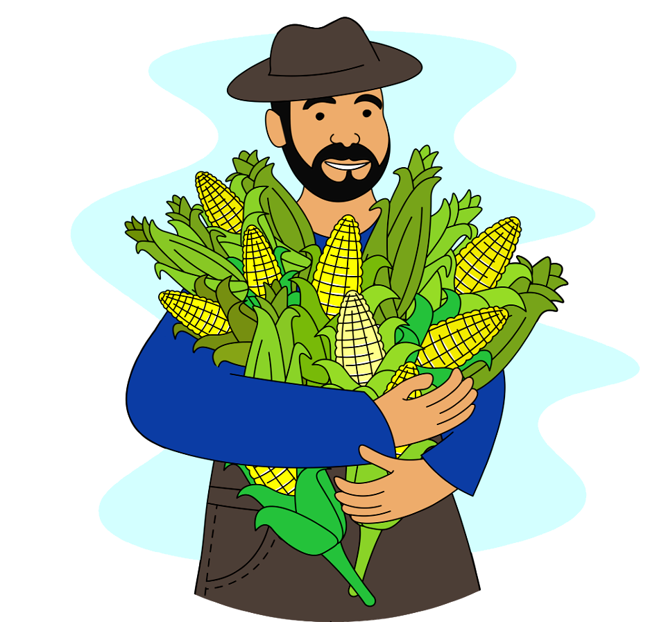 Farmer with Corn - Free Stock Illustrations | Creazilla