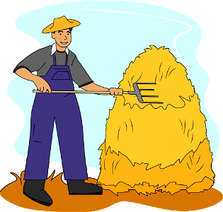 Farmer with Wheat. Free illustration for personal and commercial use.