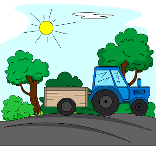 Tractor with Trailer. Free illustration for personal and commercial use.
