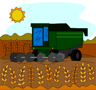 Wheat harvester. Free illustration for personal and commercial use.