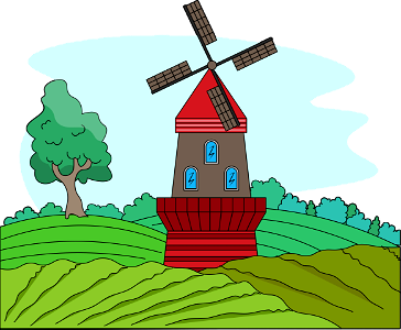 Windmill. Free illustration for personal and commercial use.