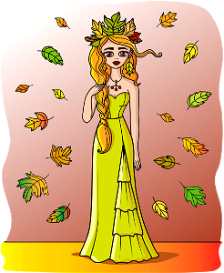Autumn Woman. Free illustration for personal and commercial use.