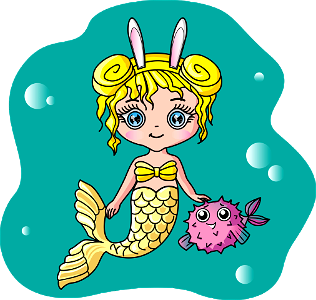 Baby Mermaid. Free illustration for personal and commercial use.