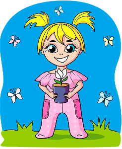 Baby with Flower. Free illustration for personal and commercial use.