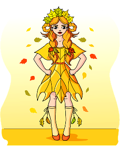 Fall Leaf Girl. Free illustration for personal and commercial use.