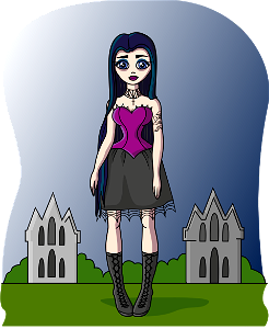 Goth Girl. Free illustration for personal and commercial use.