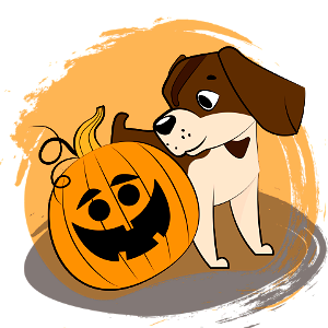 Halloween Puppy. Free illustration for personal and commercial use.