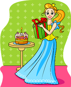 Happy Birthday Princess. Free illustration for personal and commercial use.