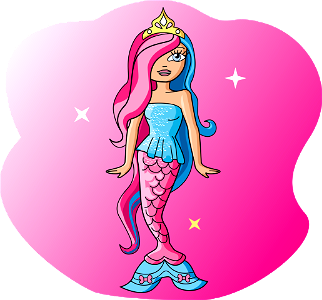 Mermaid Barbie. Free illustration for personal and commercial use.