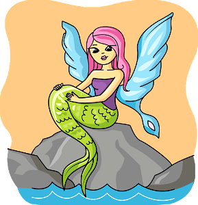 Mermaid with Wings. Free illustration for personal and commercial use.