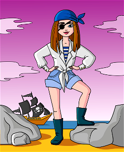 Pirate Girl. Free illustration for personal and commercial use.
