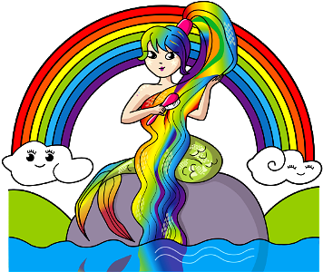 Rainbow Mermaid. Free illustration for personal and commercial use.