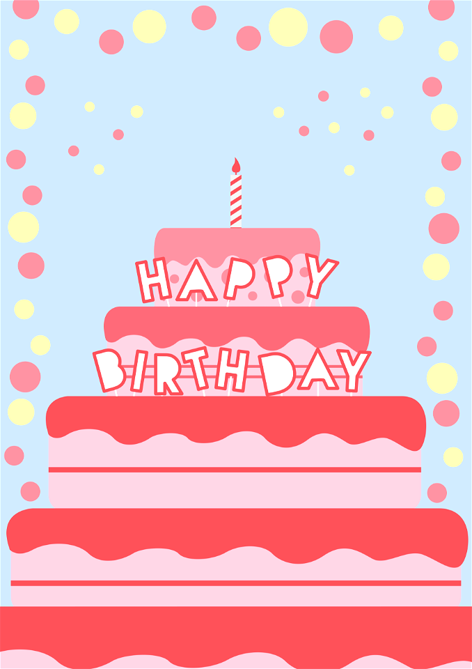 Happy Birthday Card. Free illustration for personal and commercial use.
